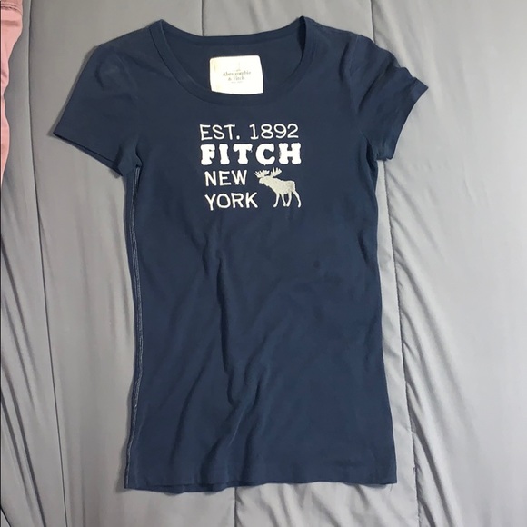 Abercrombie & Fitch Tops - Abercrombie & Fitch Logo T-shirt - Navy - Medium